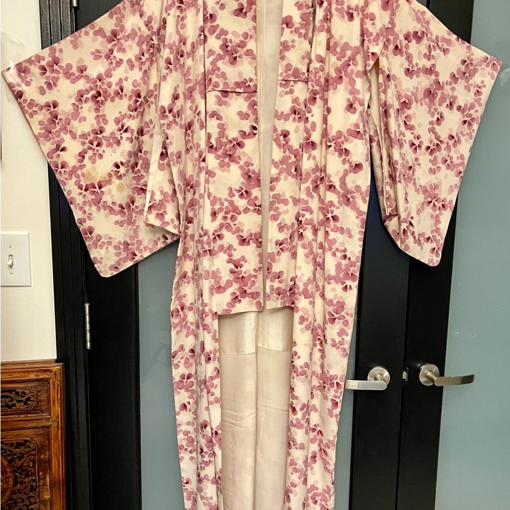 Floral Kimono Jacket - Pink and Cream